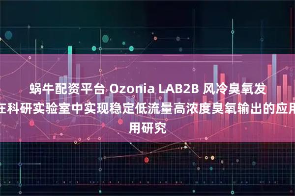 蜗牛配资平台 Ozonia LAB2B 风冷臭氧发生器在科研实验室中实现稳定低流量高浓度臭氧输出的应用研究